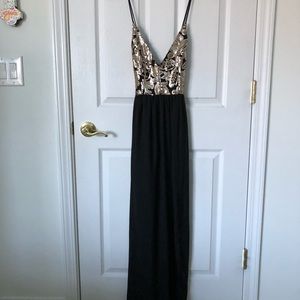 NWT Black/gold prom dress